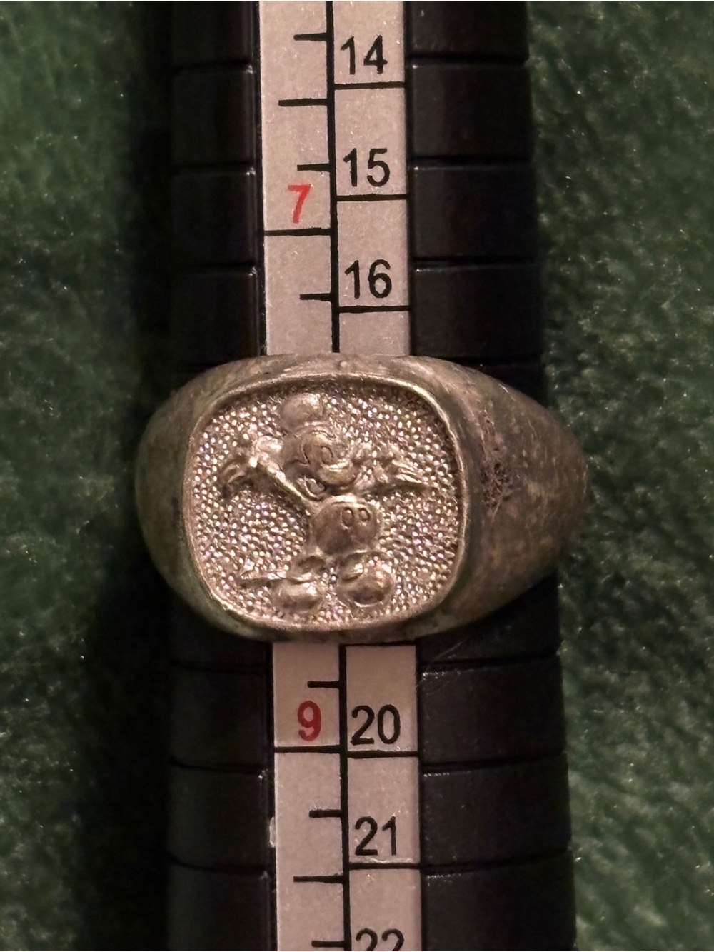 Vintage Sterling Authentic Disney Mickey Mouse Ring (1940s era)